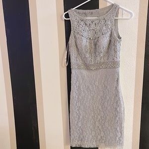 Sue Wong silver  cocktail Dress